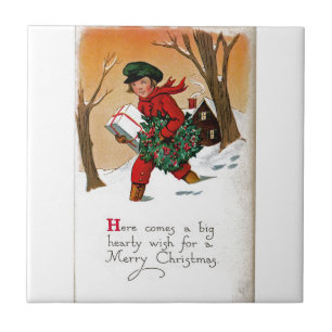 Child with Presents Tile