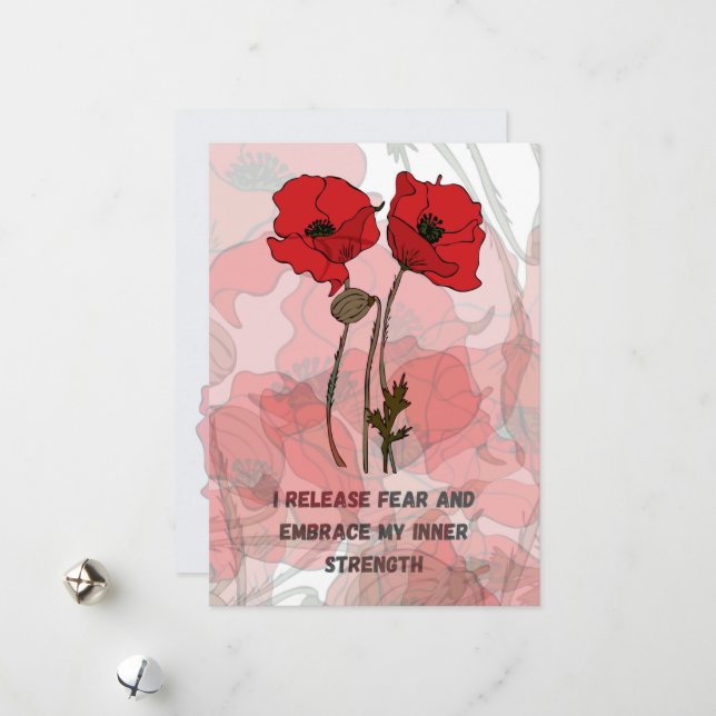 Childbirth affirmation card with flowers (Front/Back In Situ)