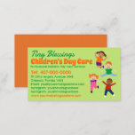 Childcare Daycare Babysitting Services Business Card<br><div class="desc">Promote your childcare/daycare/babysitting services with these eye catching business cards. These business cards display an illustration/cartoon of diverse group of happy children. Customise by modifying colours and fonts to more appropriately suit your own branding needs.</div>