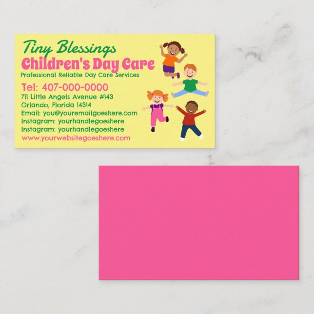 Childcare Daycare Babysitting Services Business Card (Front/Back)