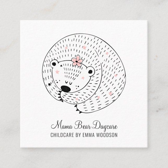 Childcare Daycare Mama Bear Business Card (Front)