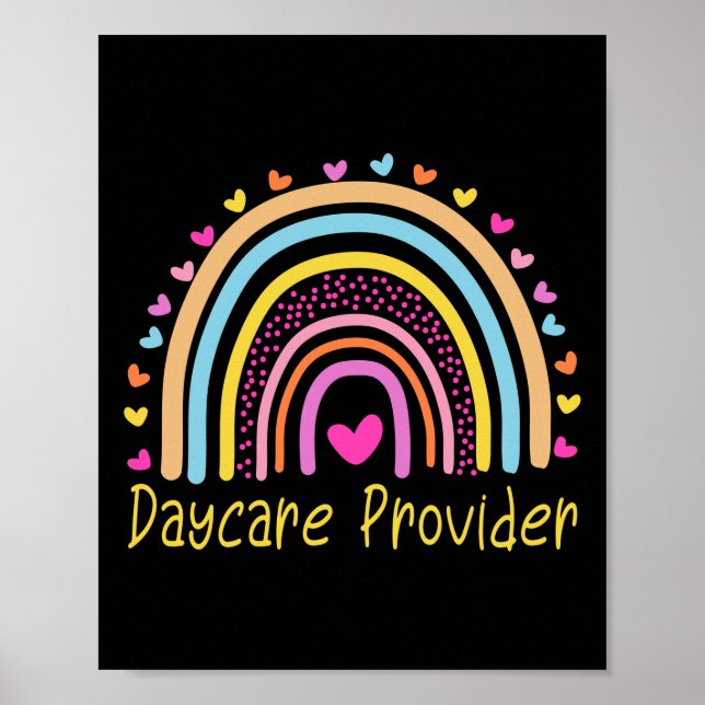 Childcare Daycare Provider Teacher Rainbow Poster (Front)