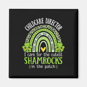 Childcare Director Cutest Shamrocks Rainbow St Pat Magnet