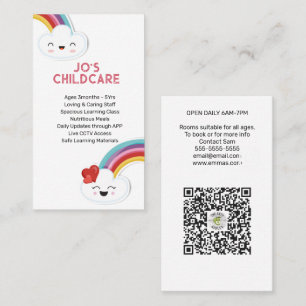 childcare nursery childminder kindergarten baby business card