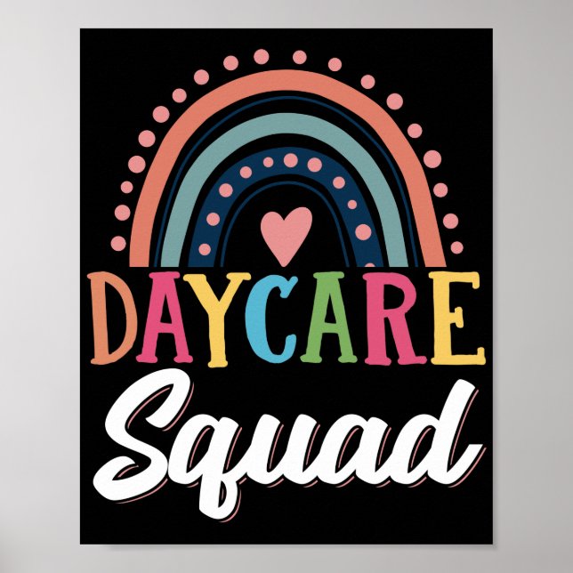 Childcare Provider Daycare Squad Toddler Rainbow Poster (Front)