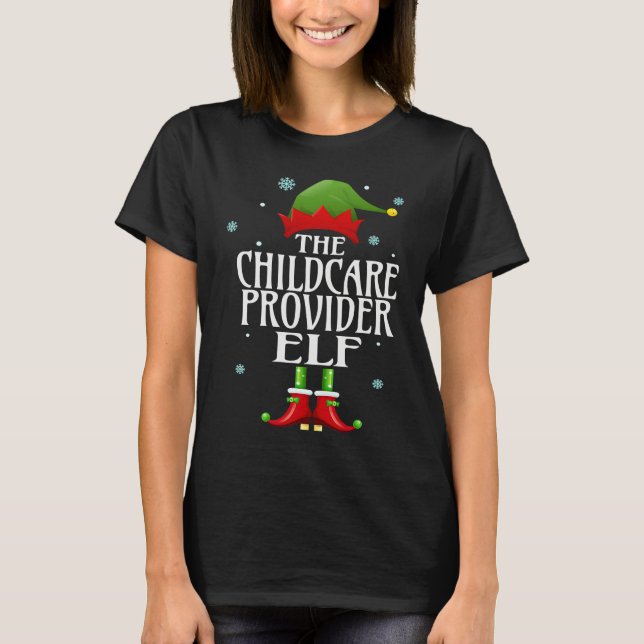 Childcare Provider Elf Xmas  Family Matching Chris T-Shirt (Front)