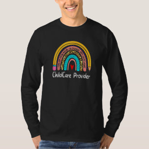 Childcare Provider Leopard Rainbow Back To School  T-Shirt
