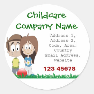 Childcare - Summer Camp - School Business Theme Classic Round Sticker