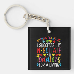 Childcare Teacher Negotiate Toddlers Daycare Key Ring
