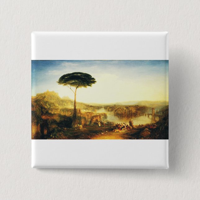 Childe Harold's Pilgrimage by Joseph Turner 15 Cm Square Badge (Front)