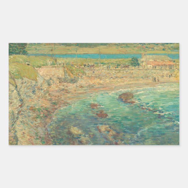 Childe Hassam - Bailey's Beach, Newport, R.I. Rectangular Sticker (Front)