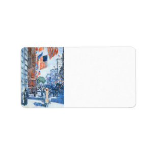 Childe Hassam - Flags Fifth Avenue Label