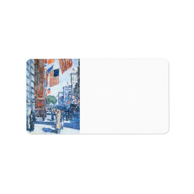 Childe Hassam - Flags Fifth Avenue Label (Front)