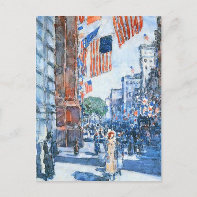 Childe Hassam - Flags Fifth Avenue Postcard (Front)