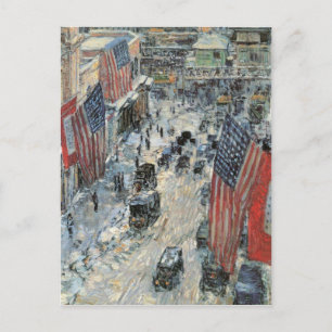 Childe Hassam - Flags on Fifth Avenue Winter 1918 Postcard