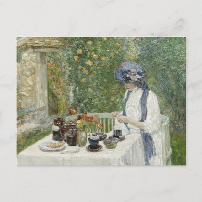Childe Hassam - French Tea Garden Holiday Postcard (Front)