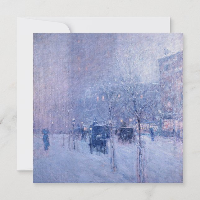 Childe Hassam - Late Afternoon, New York, Winter Holiday Card (Front)