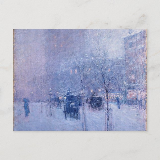 Childe Hassam - Late Afternoon, New York, Winter Holiday Postcard (Front)