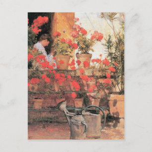Childe Hassam - Red Geraniums Postcard