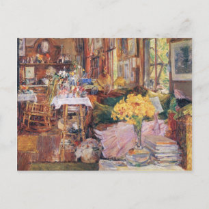 Childe Hassam - The room of flowers Postcard