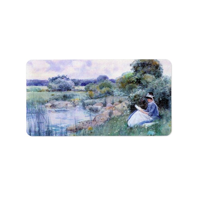 Childe Hassam - Woman reading Label (Front)