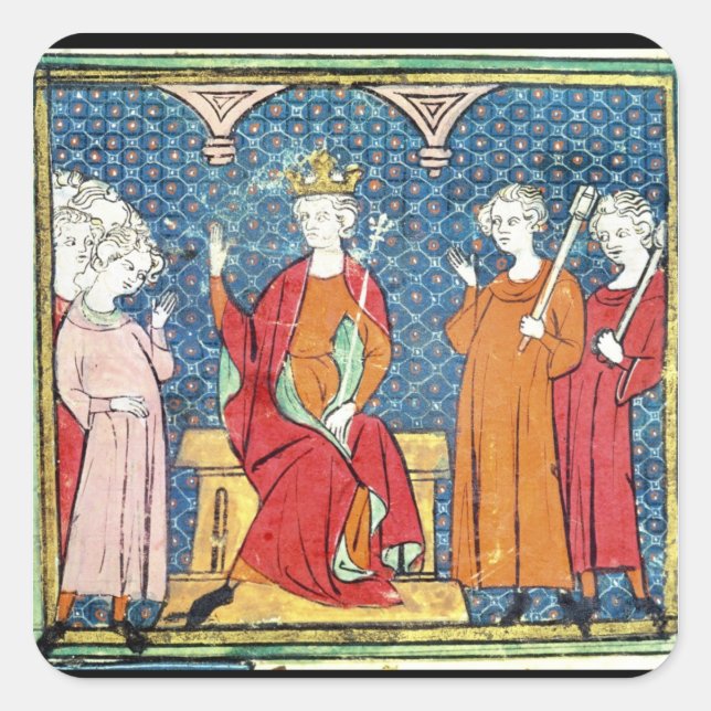 Childeric II , Merovingian King of Austrasia Square Sticker (Front)