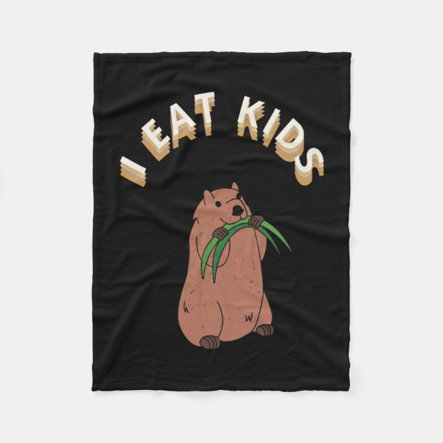 Childern's i Eat Kids' Sticker  Fleece Blanket (Front)