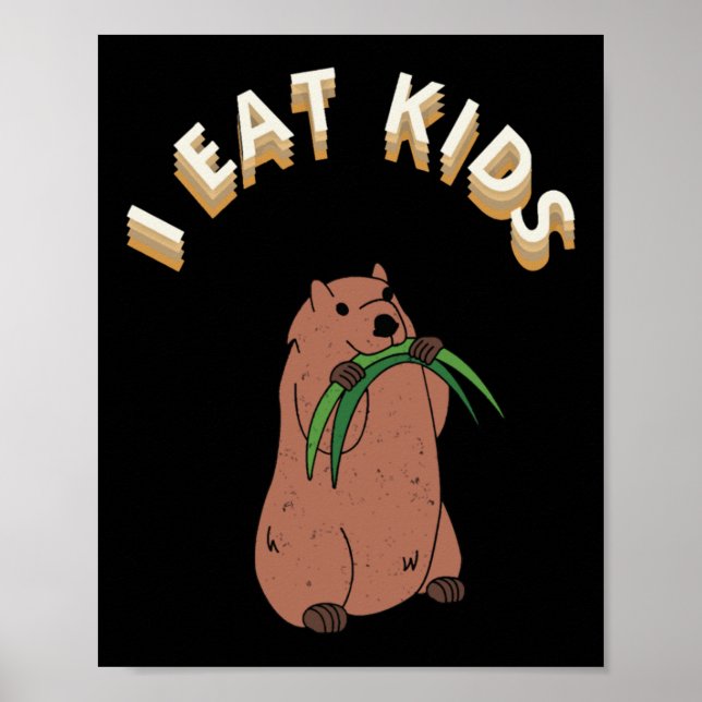 Childern's i Eat Kids' Sticker  Poster (Front)