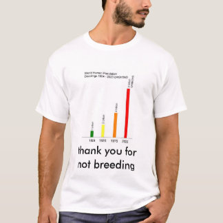 Childfree Vrtical Bar Graph of Human Population T-Shirt