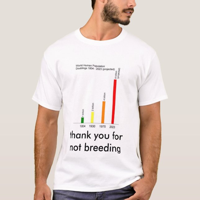 Childfree Vrtical Bar Graph of Human Population T-Shirt (Front)