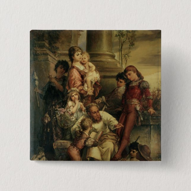 Childhood 15 Cm Square Badge (Front)