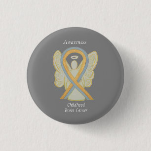 Childhood Brain Cancer Angel Awareness Ribbon Pins