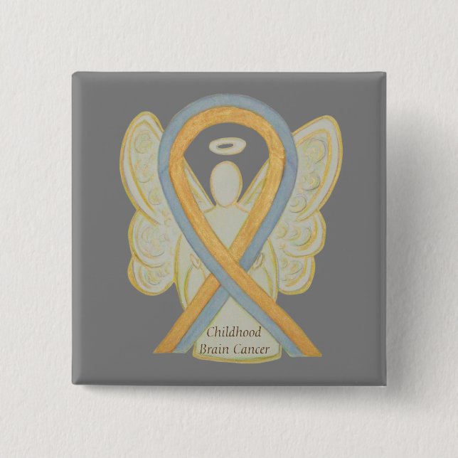 Childhood Brain Cancer Angel Awareness Ribbon Pins (Front)