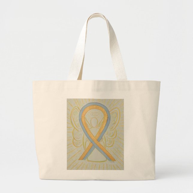 Childhood Brain Cancer Awareness Ribbon Tote Bag (Front)