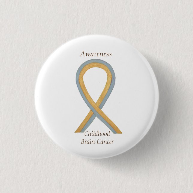 Childhood Brain Cancer Custom Awareness Ribbon Pin (Front)