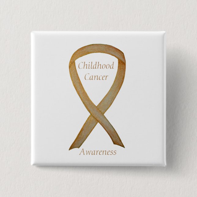 Childhood Cancer Angel Gold Awareness Ribbon Pins (Front)
