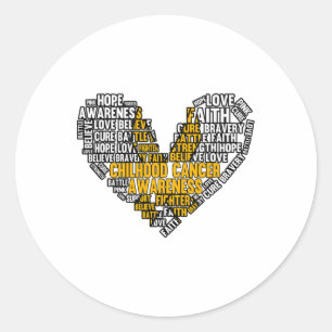 Childhood Cancer Awareness 5 Classic Round Sticker