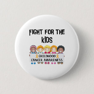 Childhood Cancer Awareness Adorable Fight For Kids 6 Cm Round Badge