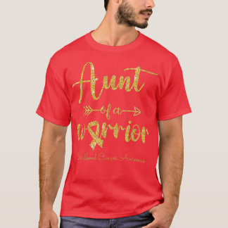 Childhood Cancer Awareness Aunt Of A Warrior 233 T-Shirt