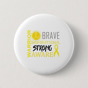 Childhood Cancer Awareness Brave Warrior 6 Cm Round Badge