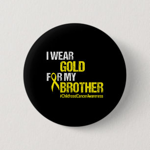Childhood Cancer Awareness Brother Yellow Ribbon 6 Cm Round Badge