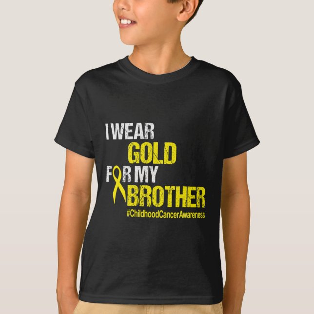 Childhood Cancer Awareness  Brother Yellow Ribbon  T-Shirt (Front)