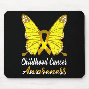 Childhood Cancer Awareness Butterfly Ribbon Suppor Mouse Pad