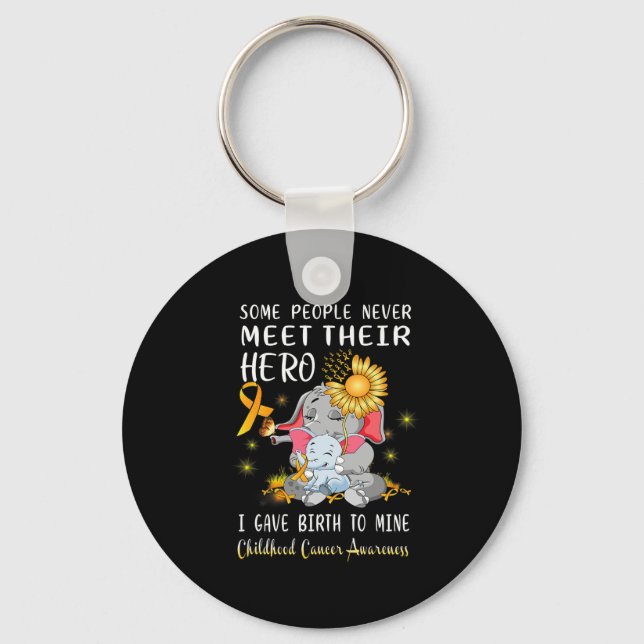 Childhood Cancer Awareness Cancer Survivor Warrior Key Ring (Front)