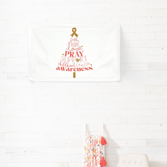 childhood cancer awareness Christmas Large Banner  (Insitu)