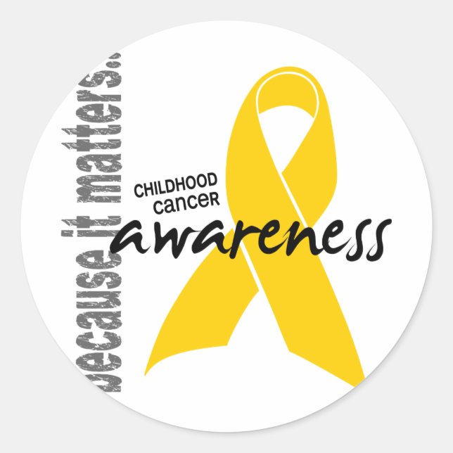 Childhood Cancer Awareness Classic Round Sticker (Front)