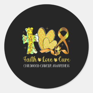 Childhood Cancer Awareness Costume Faith Love Cure Classic Round Sticker