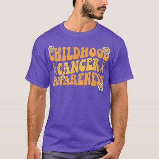 Childhood Cancer Awareness Costume Retro Groovy Su T-Shirt