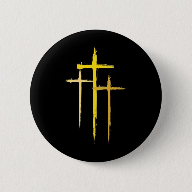 Childhood Cancer Awareness Cross Christian Costume 6 Cm Round Badge (Front)