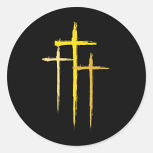 Childhood Cancer Awareness Cross Christian Costume Classic Round Sticker